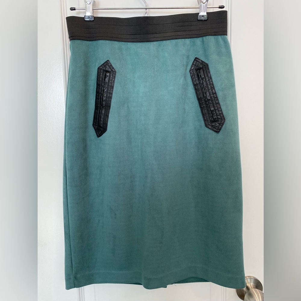 Emerald Suede Pencil Skirt